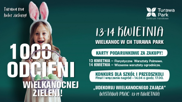 Weekend wielkanocnych atrakcji w CH Turawa Park LIFESTYLE, Dziecko - Ostatni weekend przed Wielkanocą to doskonały moment na zakupy i przygotowanie dekoracji, które ozdobią świąteczne stoły. CH Turawa Park organizuje z tej okazji wystawę wielkanocnych zajączków i zaprasza wszystkie dzieci do udziału w warsztatach florystycznych.