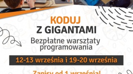 Koduj za darmo razem z Gigantami! LIFESTYLE, Dziecko - Już we wrześniu dzieci i młodzież w miastach w całej Polsce będą mogli spróbować swoich sił w programowaniu pod okiem zawodowych programistów. W ramach warsztatów Koduj z Gigantami chętni mogą zapisać się na darmowe zajęcia i poznać podstawy kodowania.
